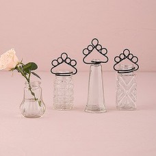 Weddingstar Vintage Inspired Pressed Glass Vases and Place Card Holder Set WDSR1386